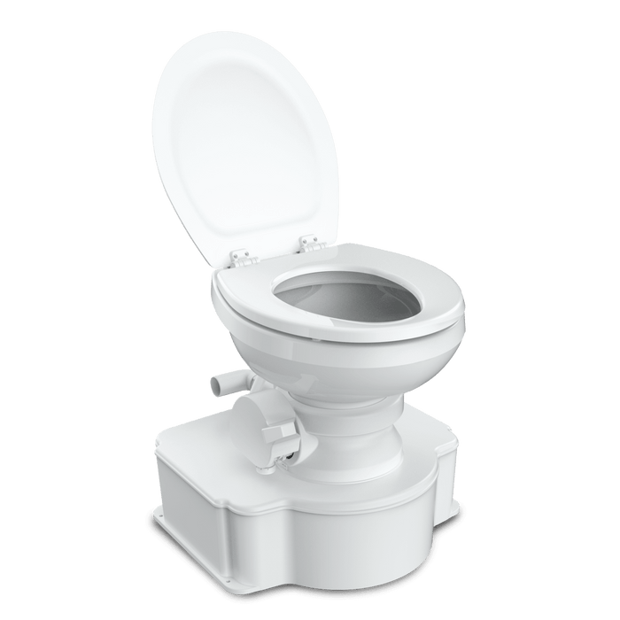 SEL 9610003318 - Dometic 312500001 M65-5000 All-In-One Marine Toilet, White W/Wood Seat