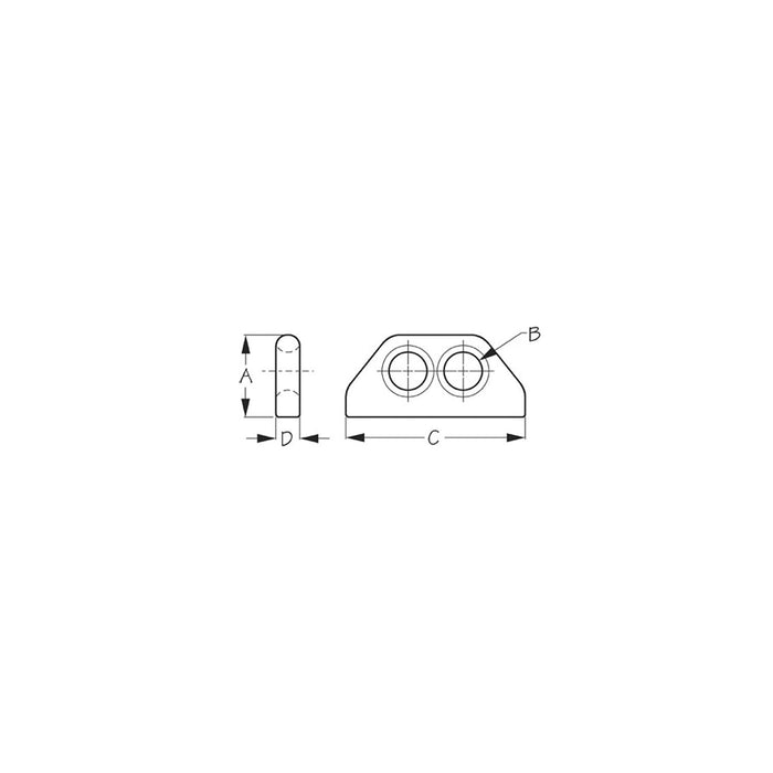 Sea-Dog 079720 Weldable Bow Eye - Double, 3-15/16"