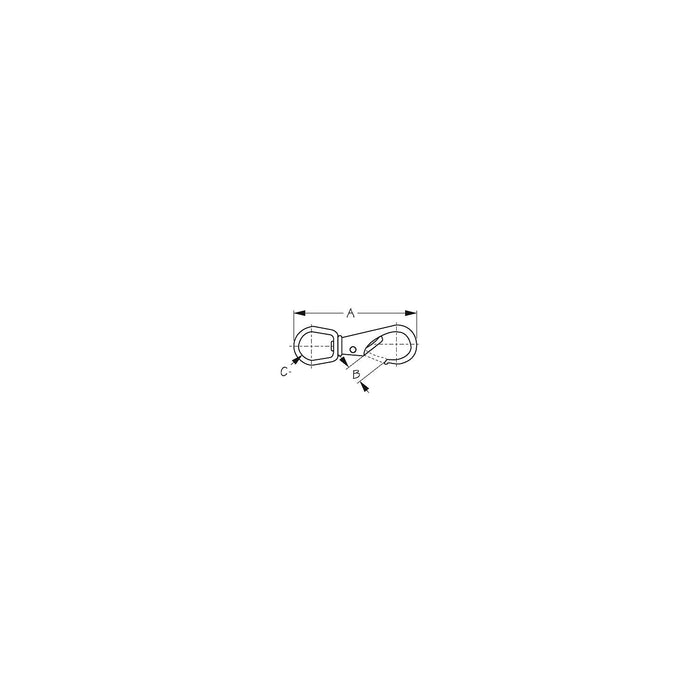Brass Swivel Eye Snap Size-2, Carded