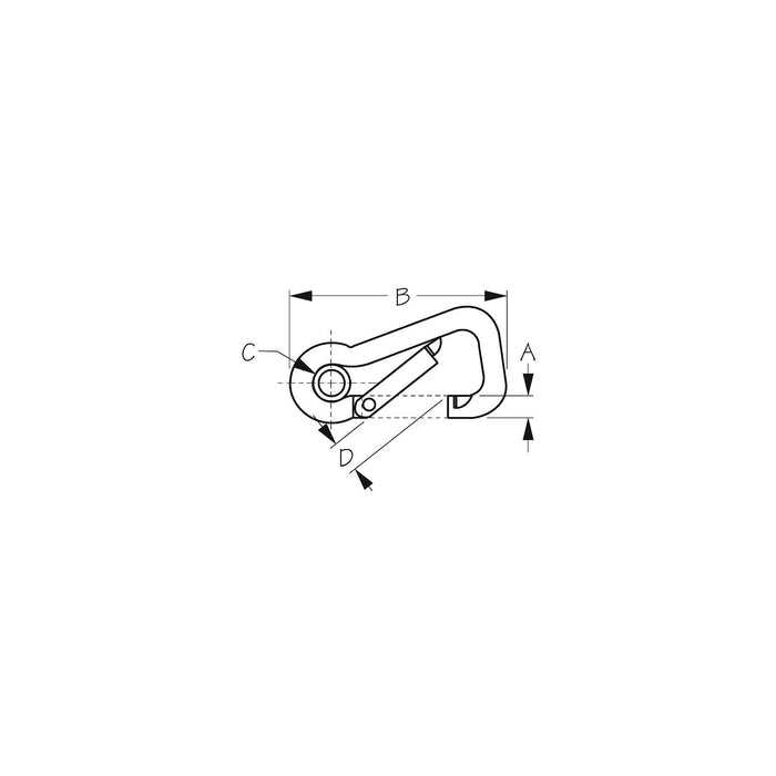 Sea-Dog 150105 Asymmetrical Snap w/Eye Insert - Stainless, 4"