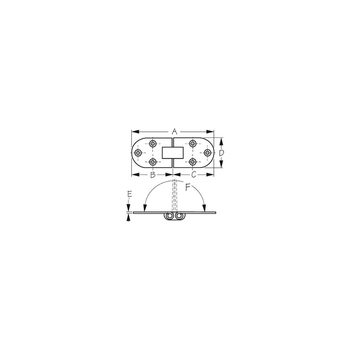 Sea-Dog 2015511 Stainless Flush 2-Pin Hinge
