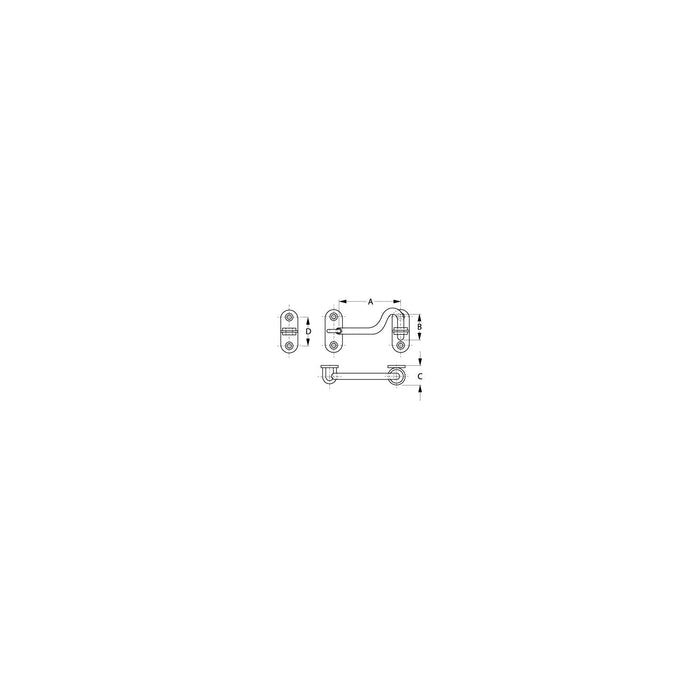 Door Hook SS 2-1/2" w/Staples