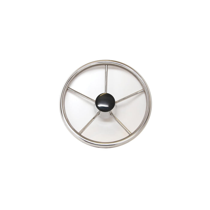 SeaDog 230212 12", 5-Spoke Stainless Steering Wheel w/Plastic Center Cap, 25° Dish