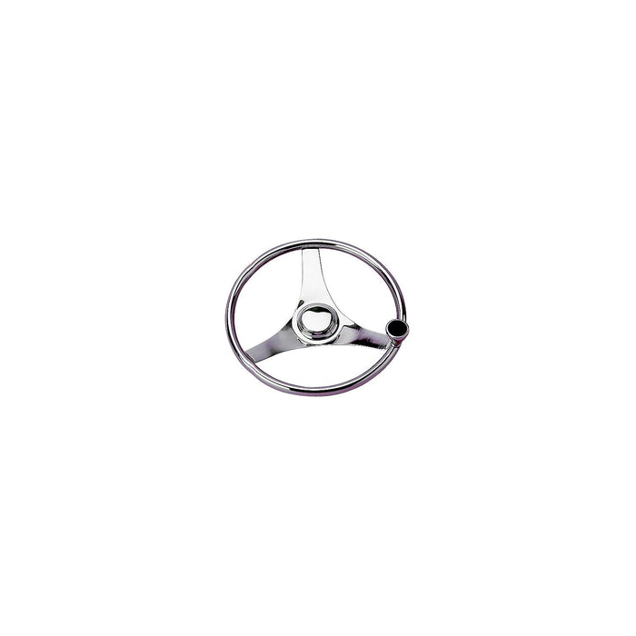 Sea-Dog 230323 3-Spoke Stainless Steering Wheel With Integral Knob, 13-1/2"
