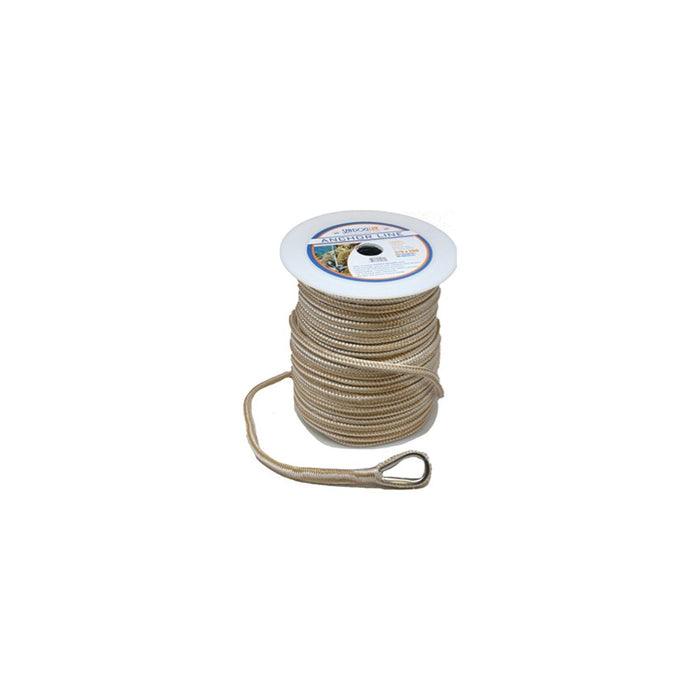 Sea Dog Premium Double Braided Nylon Anchor Line Gold/White, 3/8" €” 100'