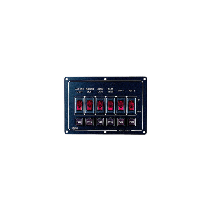 SeaDog 422210 Illuminated Horizontal 6 Switch Panel