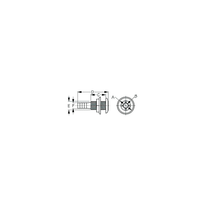 Thru-Hull Fitting 5/8" --