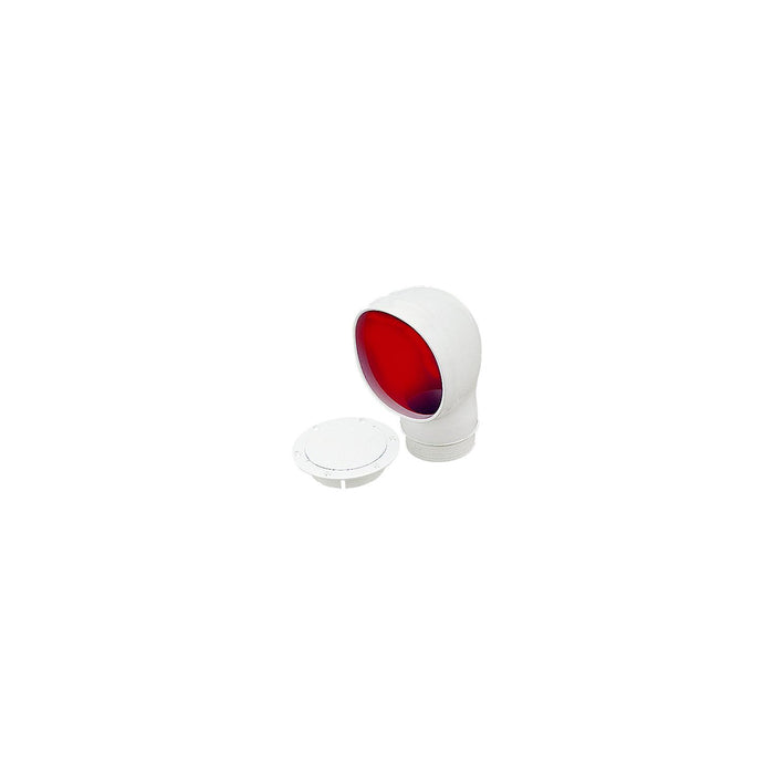 SeaDog 7271453 PVC Standard Profile Cowl Vent & Snap On Deck Plate, White With Red Interior