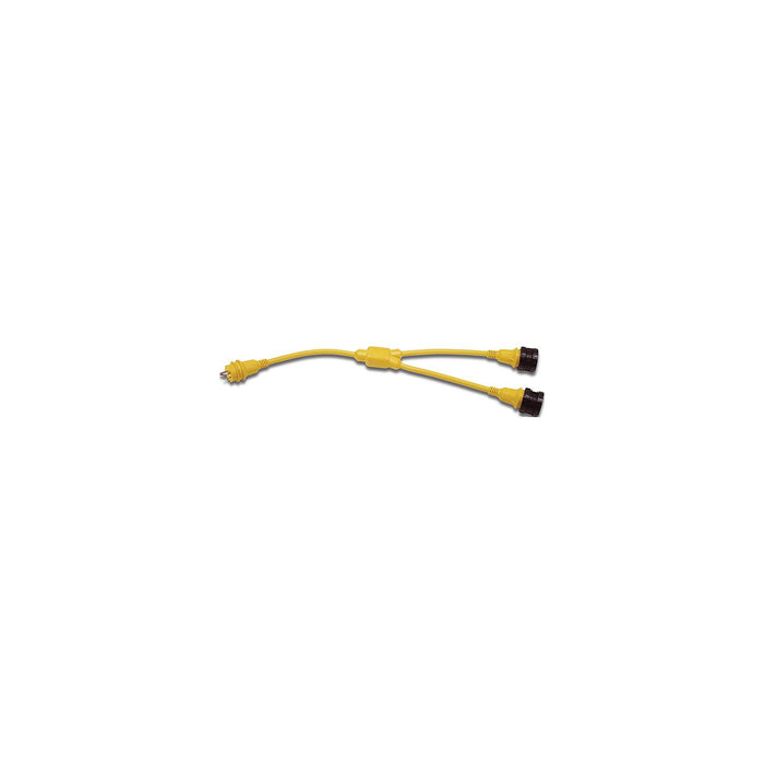 Marinco 154AY Standard "Y" Adapter Dock Side Male 50A 125V Locking to Boat Side Female 2-50A/125V Locking With Sealing Collar System