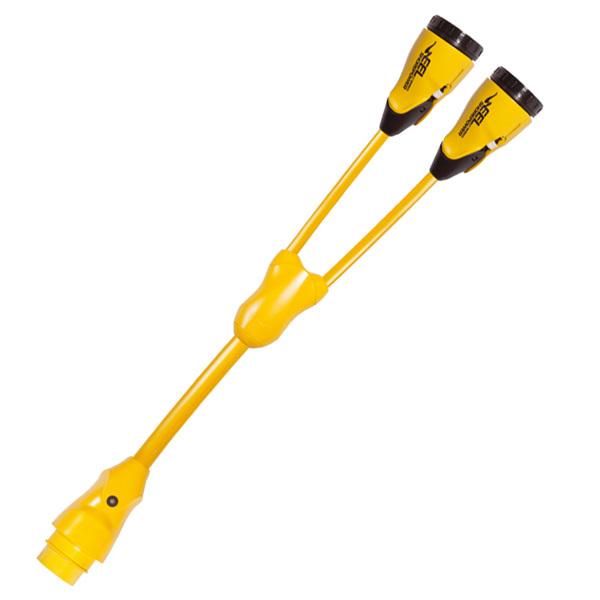 Marinco Y30-2-30 EEL "Y" Adapter Dock Side Male 30A 125V Locking to Boat Side Female 2-30A/125V Locking With Sealing Collar System
