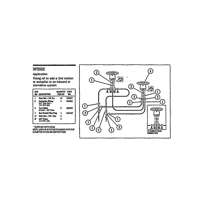 TEL HF5502 - Dometic Hf5502 Inboard / Sterndrive Fitting Kit, Use For Npt National Pipe Thread Helm Pumps