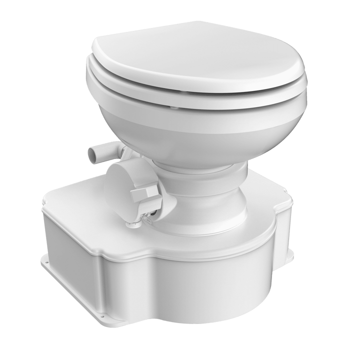 SEL 9610003318 - Dometic 312500001 M65-5000 All-In-One Marine Toilet, White W/Wood Seat