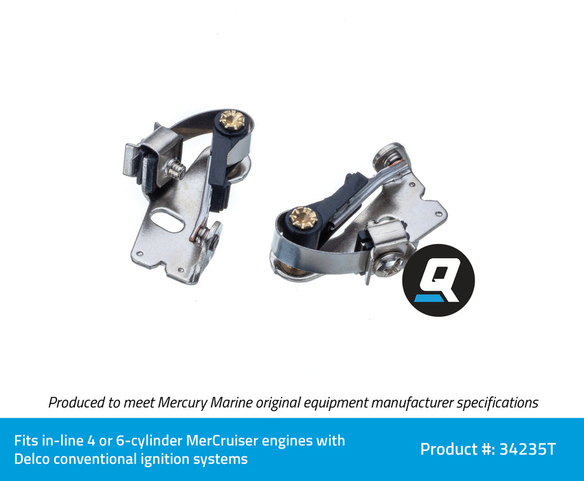 Quicksilver 34235T Marine Engine Ignition Breaker Point Set for GM V4 and V6 Engines