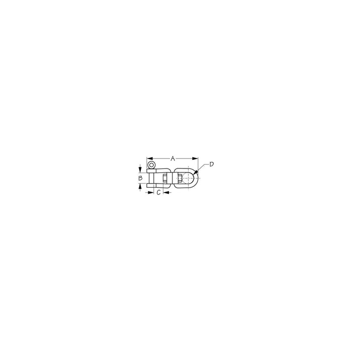 Sea-Dog 182210 Stainless Steel Eye & Jaw Swivel, 3/8"