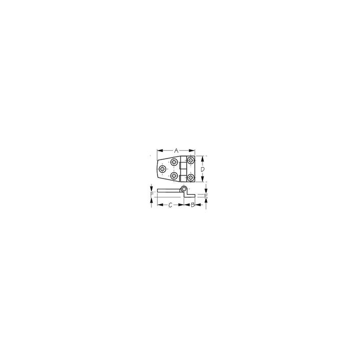 SeaDog 2053501 Offset Door Hinge, 316 Stainless, 2-1/8" x 1-1/2"