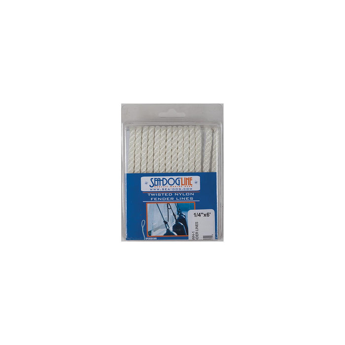 Sea Dog 301106008WH1 Premium Twisted Three-Strand Nylon Fender Line, 2/pk