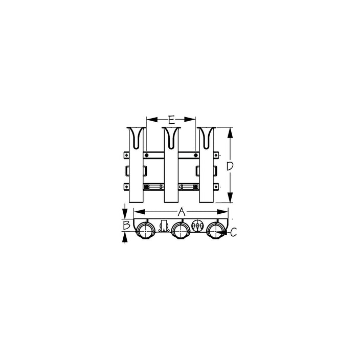SeaDog 3250321 Triple Threatâ„¢ Three Pole Rod Holder, White