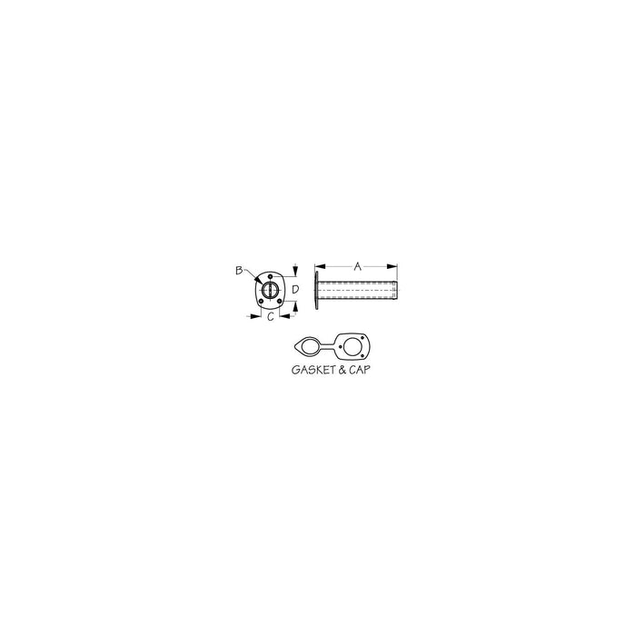 Dock Edge 3251731 Economy Flush Mount Rod Holder With Cap