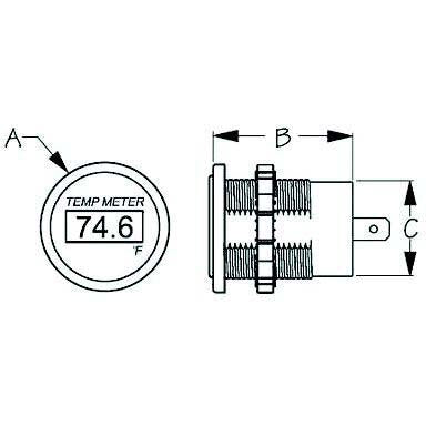 Led Round Temperature Meter 4216181