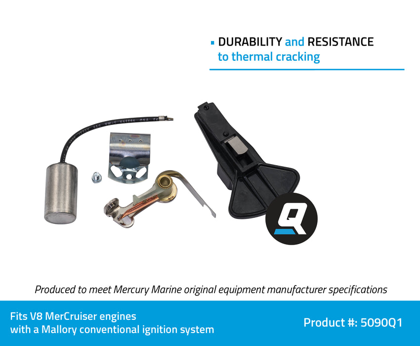 Quicksilver 5090Q1 Ignition Tune Up Kit for Marinized V8 MerCruiser Engines Made by GM or Ford with Mallory Conventional Ignition Systems