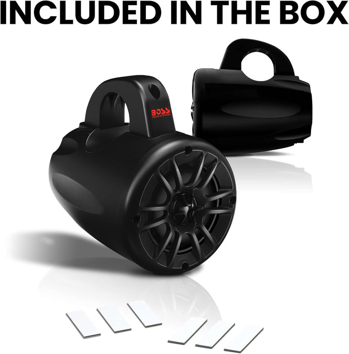 Boss 4 Weatherproof 2-Way Waketower Speaker System, Black