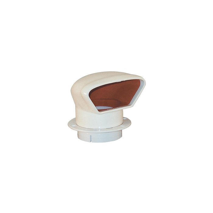 Marinco Snap-In Deluxe Low Profile PVC Cowl Vent, White With Bright Red Interior (Includes White Snap-In Deck Plate and Cover) - Marine-grade replacement part for boats and horns