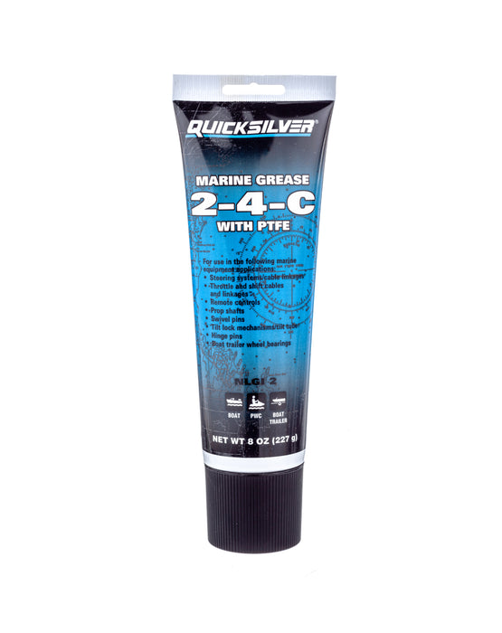 Quicksilver 802859Q1 2-4-C Marine Grease with Teflon, Multi-Purpose Marine Lubricant, 8 oz Tube