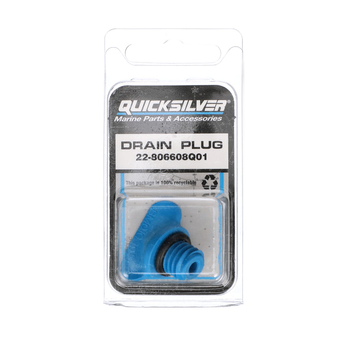 Quicksilver 806608Q01 Plastic Blue Drain Plug Kit for Select MerCruiser Sterndrive or Inboard Engines
