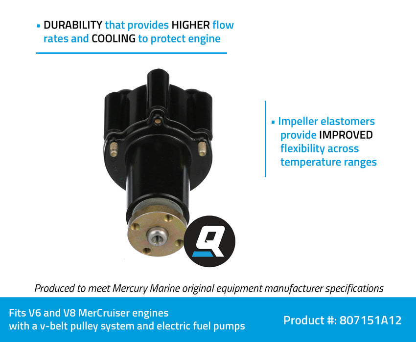 Quicksilver 807151A12 Plastic Sea Water Pump Housing for Specific V6 and V8 MerCruiser Sterndrive Engines