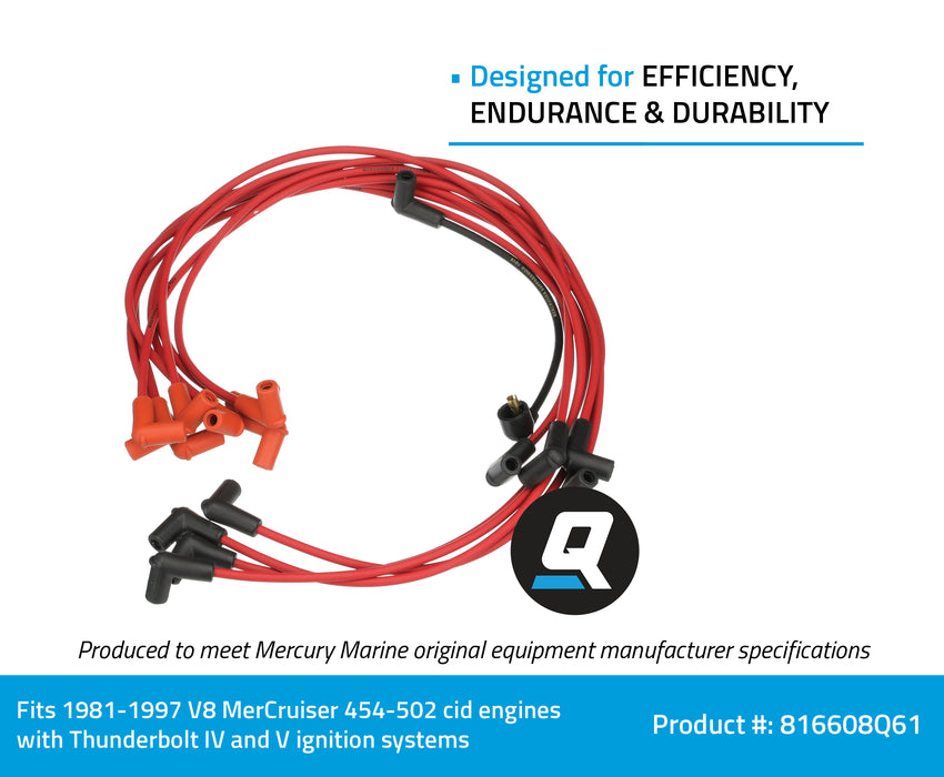 Quicksilver 816608Q61 Red Wire Spark Plug Wire Kit