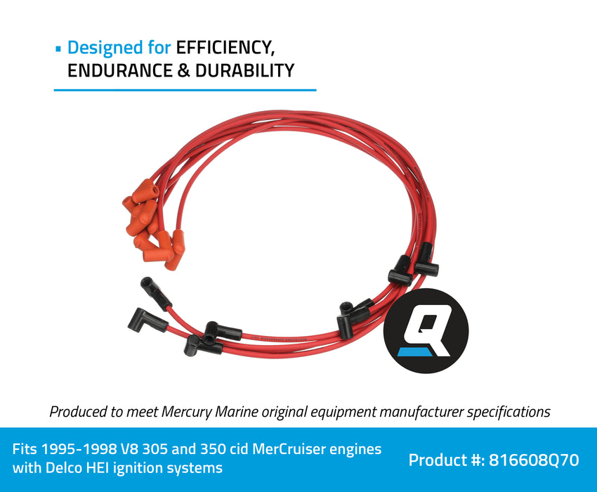 Quicksilver 816608Q70 Red Wire Spark Plug Wire Kit