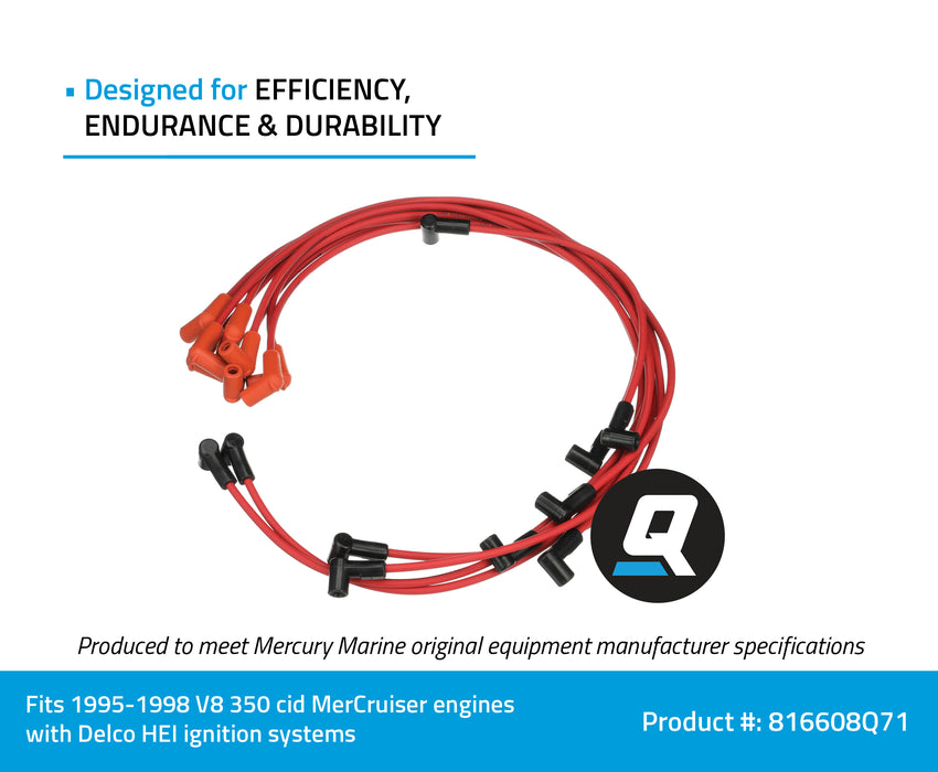 Quicksilver 816608Q71 Red Wire Spark Plug Wire Kit