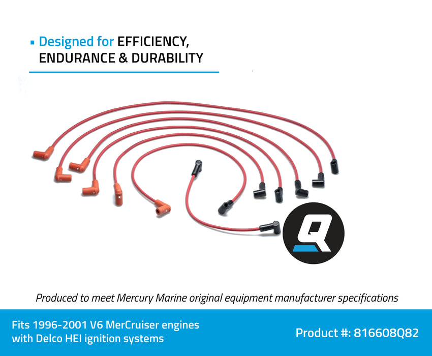 Quicksilver 816608Q82 Red Wire Spark Plug Wire Kit