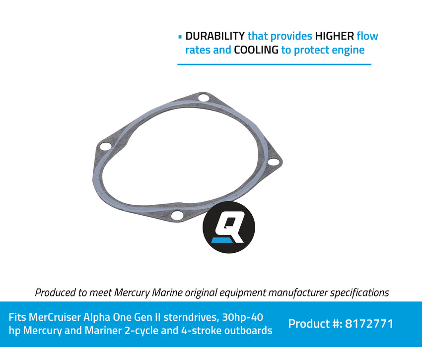 Quicksilver 8172771 Water Pump Gasket