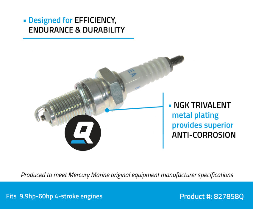 Quicksilver 827858Q NGK DPR6EA-9 Standard Spark Plug, 1-Pack