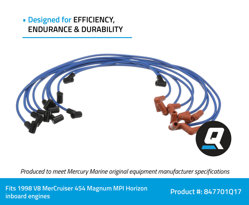 Quicksilver 847701Q17 Blue Wire Spark Plug Wire Kit