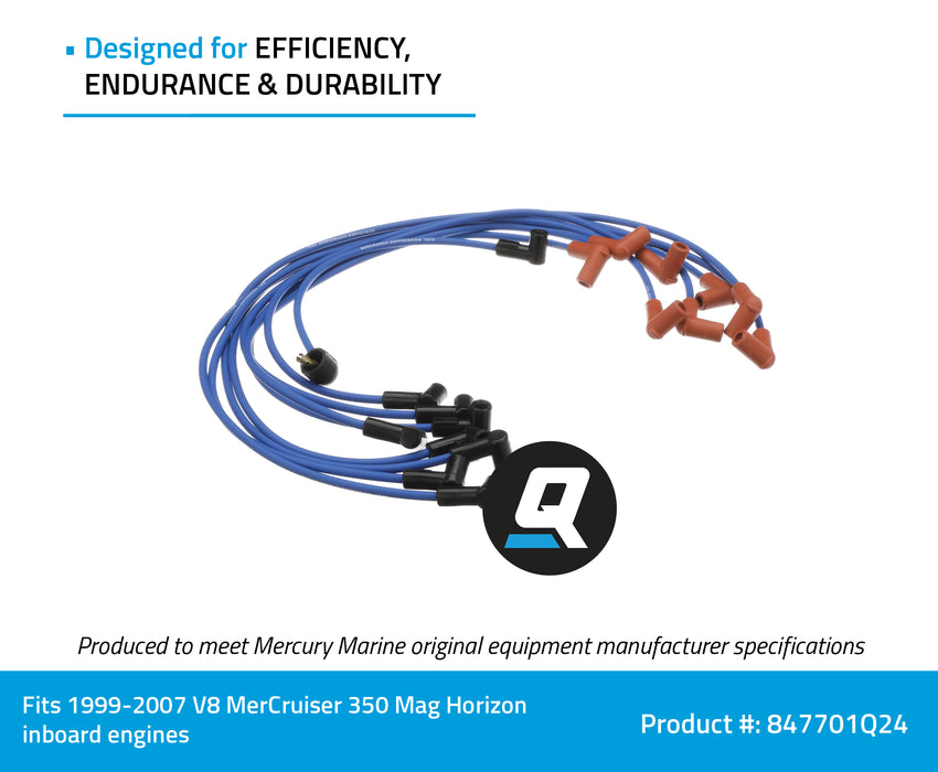 Quicksilver 847701Q24 Blue Wire Spark Plug Wire Kit