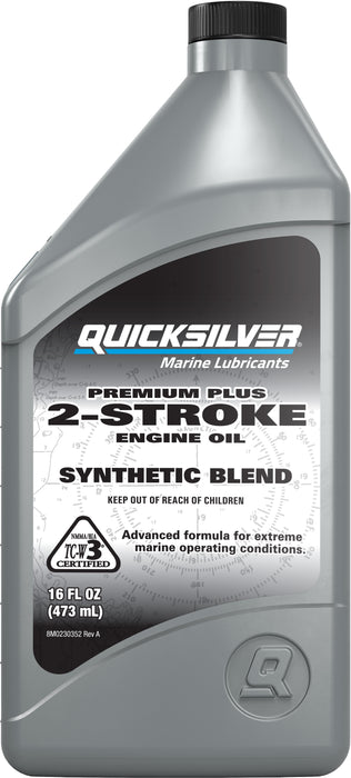Quicksilver 2-Stroke Premium Plus Synthetic Blend Marine Engine Oil, 16oz