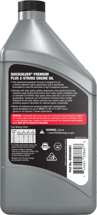 Quicksilver 2-Stroke Premium Plus Synthetic Blend Marine Engine Oil, 32oz