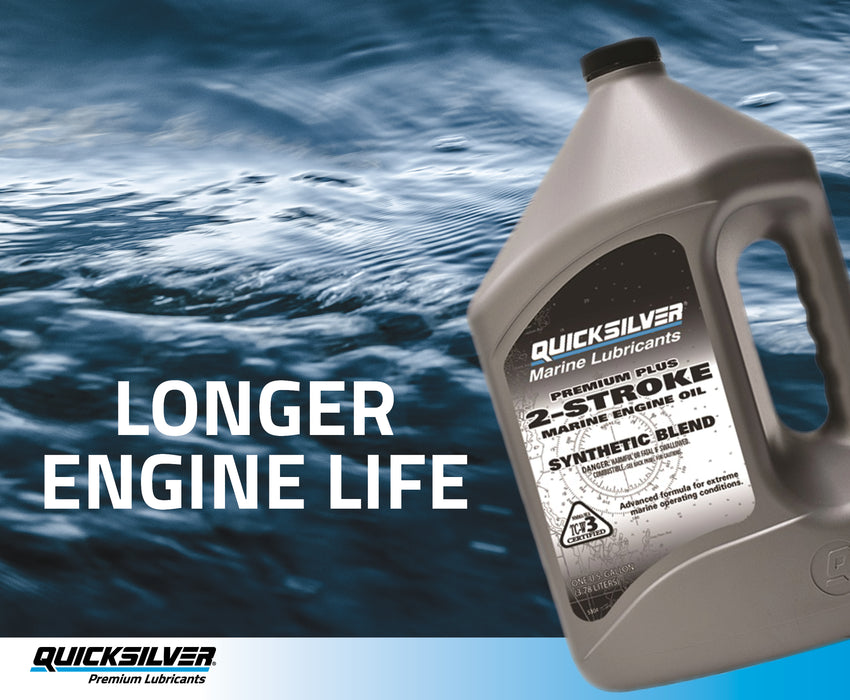 Quicksilver 2-Stroke Premium Plus Synthetic Blend Marine Engine Oil, 32oz
