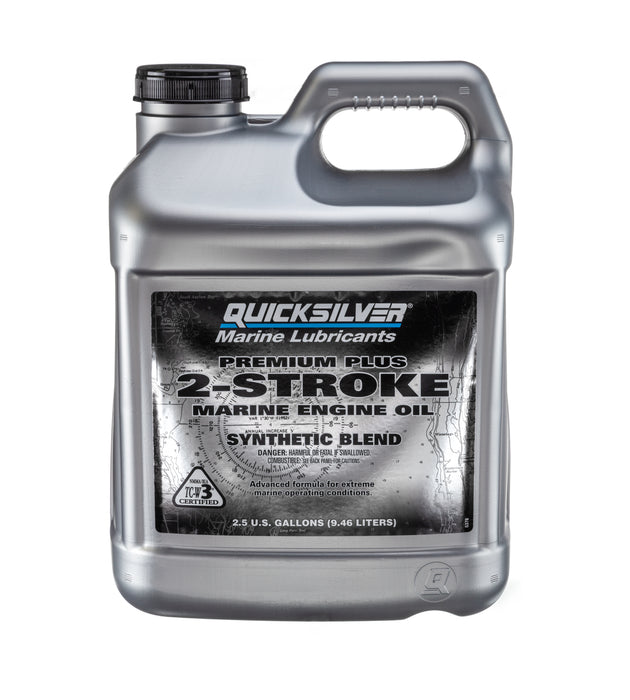 Quicksilver 2-Stroke Premium Plus Synthetic Blend Marine Engine Oil, 2.5 Gallon