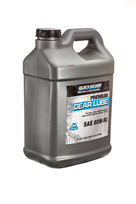 Quicksilver 80W-90 Premium Gear Lube for Outboards and Sterndrives, 2.5 Gallon