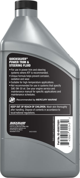 Quicksilver 858075Q01 Power Trim and Steering Fluid, 32 oz