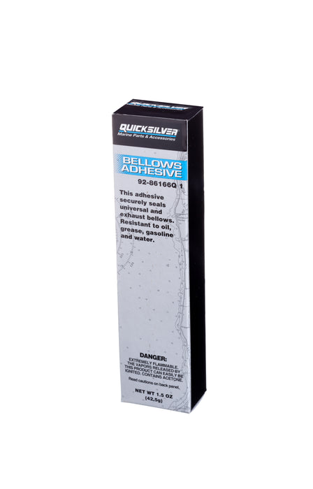 Quicksilver 86166Q1 Bellows Adhesive, Resistant to Oil, Grease, Gasoline and Water, 1.5 oz Tube