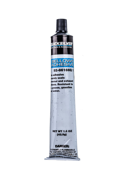 Quicksilver 86166Q1 Bellows Adhesive, Resistant to Oil, Grease, Gasoline and Water, 1.5 oz Tube