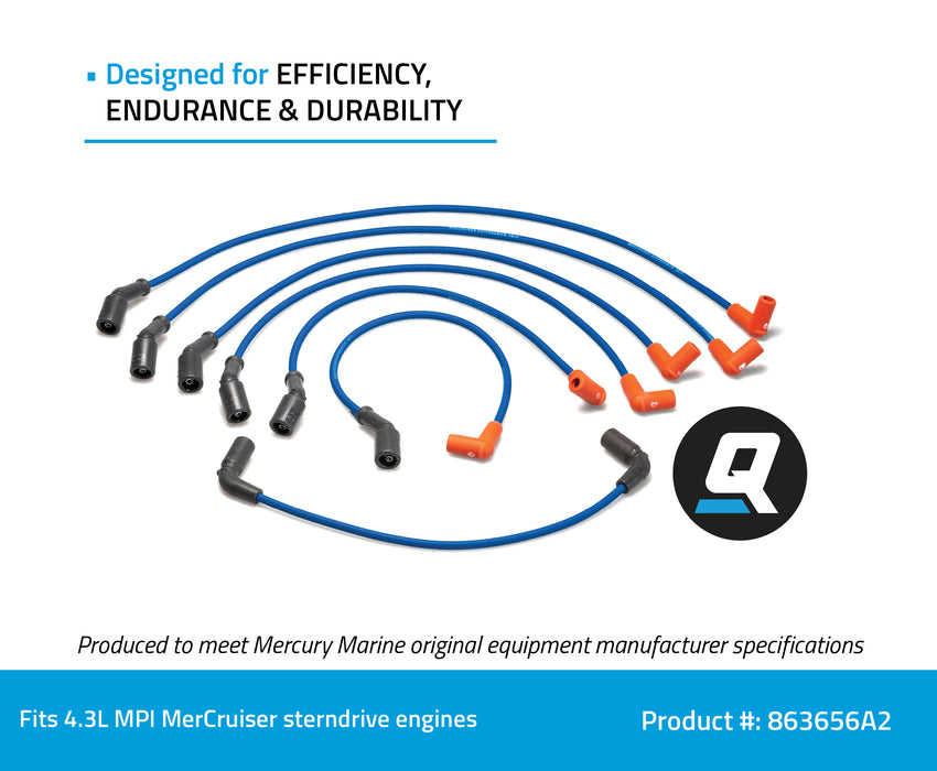 Quicksilver 863656A2 Spark Plug Wire Kit for Select MerCruiser 4.3L Engines