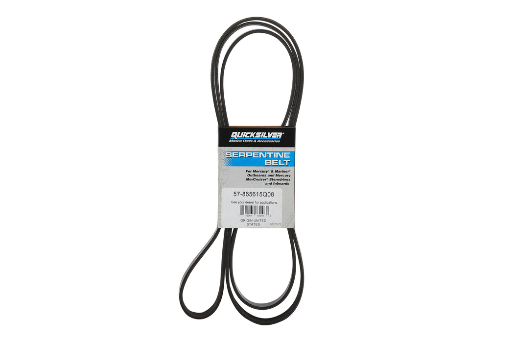 Quicksilver 865615Q08 Serpentine Belt for Select MerCruiser V6 & V8 Bravo Sterndrive and Inboard Engines, 1999-2002