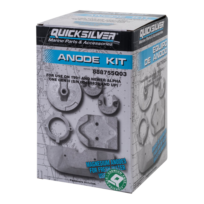Quicksilver 888755Q03 Magnesium Anode Kit for Select MerCruiser Alpha One Gen II, 1991 & Newer