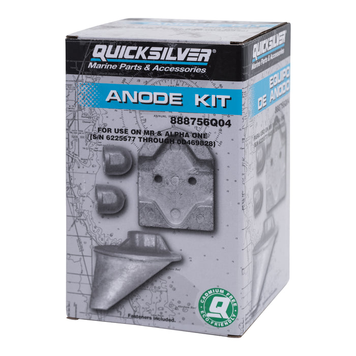 Quicksilver 888756Q04 Aluminum Anode Kit for MerCruiser MR and Alpha One Drives