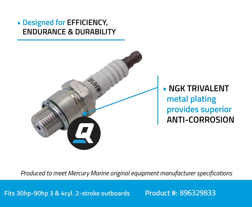 Quicksilver 896329833 NGK BUHW-2 Spark Plug, 1-Pack